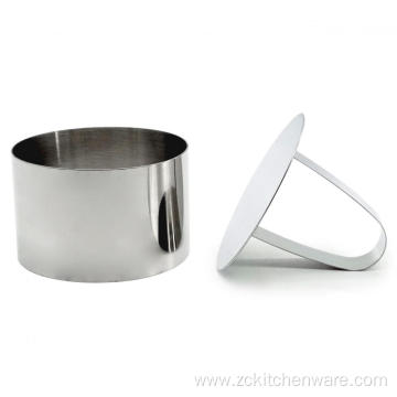 Round Stainless Steel Cake Mousse Mold With Pusher